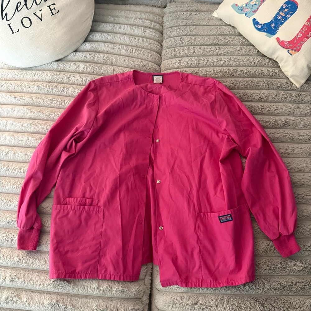 Vibrant Pink Snap-Front Jacket